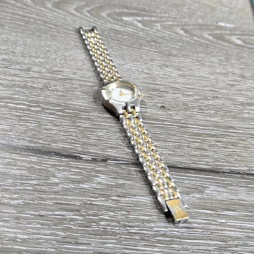 Anne Klein Women's Two Tone Watch 10/6411 Silver Gold Bracelet Date Day